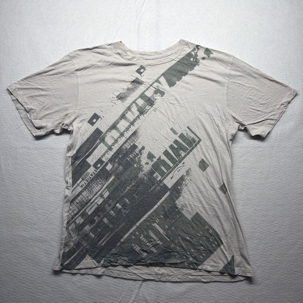 Vintage Y2K Oakley Tan and Green All Over Print AOP T-Shirt - Men’s XL